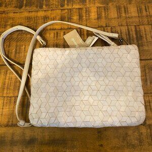 NWT Madewell The Puff Woven Leather Crossbody Winter White